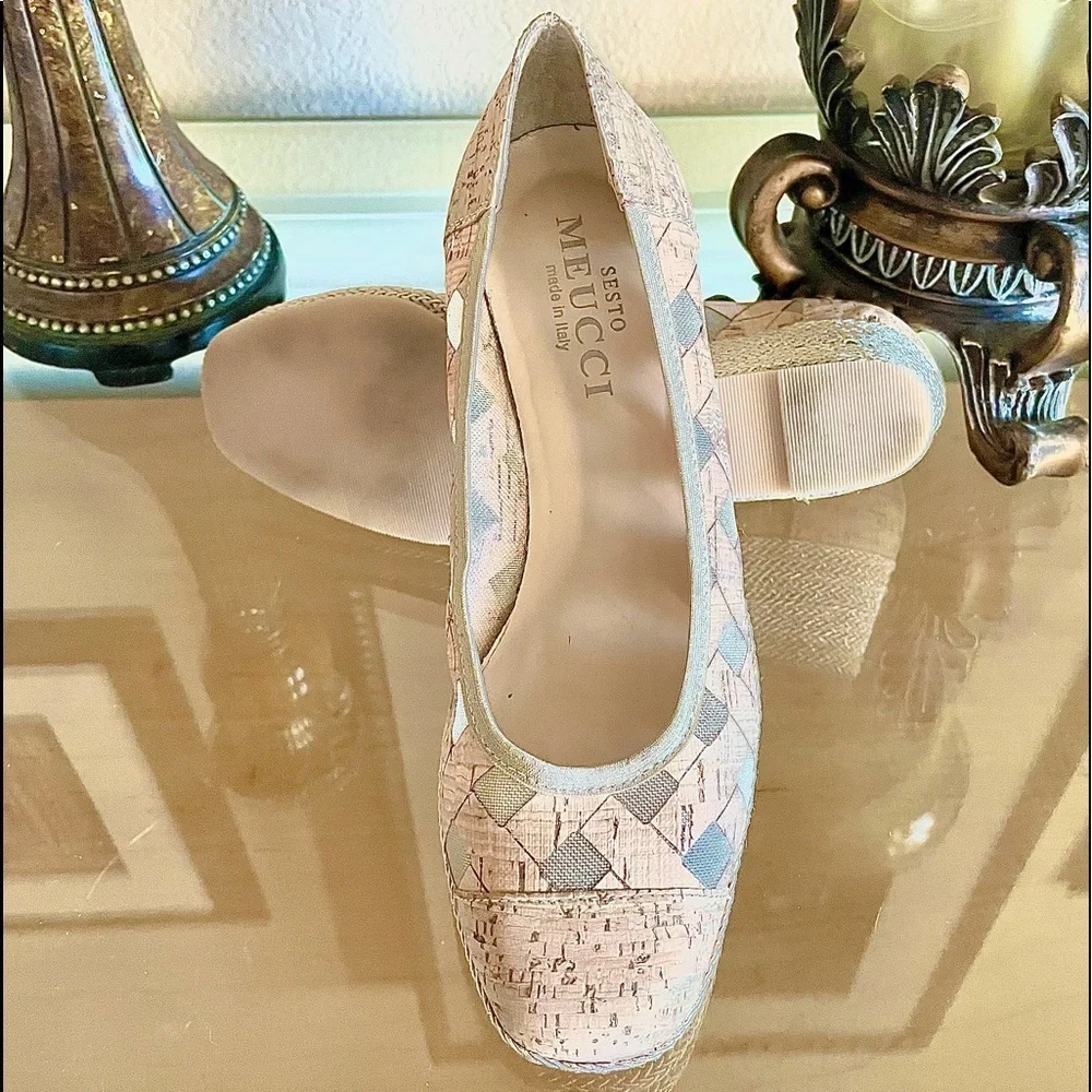 Sesto Meucci Mabyn Cork Espadrilles Wedge Shoes